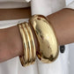 Women's Trendy Minimalism Vintage Stackable Bangle Bracelet Set 4 Styles Daily Charm Temperament Jewelry Accessories Gift