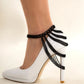 Sexy Elegant Multilayer Long Tassel Chain Anklets for Women Exquisite Gold Color High Heel Shoes Feet Chains Wed Party Jewelry