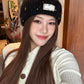 Y2K Sweet Star Sequin Warm Solid Knit Beanie For Women