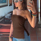 Solid Color Tube Top Summer Y2k Clothes Cute Sexy Side Split Backless Tank Tops Woman 2025