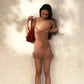 Sheer Floral Mesh Summer Dresses 2026 Woman French Vintage Fashion Sleeveless Ruffle Mini Dress C83