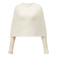 Women Loose Mohair Knitted Sweater Draped Off Shoulder Flare Sleeve Sheer Knit Jumper Cross Wrap Back Winter Pullover