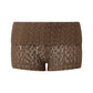 Women Knitted Fold Over Shorts Slim Fit Ribbed Knit Mini Shorts Y2k Foldover Low Rise Sexy Micro Bottoms Streetwear