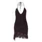Lace Halter Ruffle Mini Dress Sexy Vacation Outfits Going Out Dresses for Woman Summer Clothes 2026