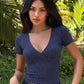 Retro Polka Dot V Neck Crossover Top Short Sleeve Tshirt Woman Clothes Summer 2026
