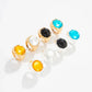 Vintage Irregular Acrylic Rhinestone Metal Rings Trendy Geometric Aesthetic Women's Finger Jewelry Gift