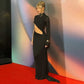 Asymmetrical Cut Out Long Sleeve Maxi Dresses Black Elegant Sexy Celebrity Evening Party Dress for Ladies