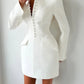 Button Up Long Sleeve Short Dresses for Woman Clothes Elegant Fashion Black White Dress Office Ladies