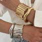 2026 Irregular Wide Cuff Stacking Bangles Women Trendy Punk Metal Opening Hand Accessory Hip-Hop Jewelry Gift
