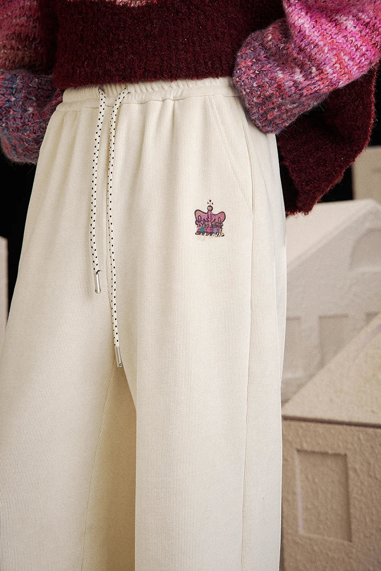 2025 Winter New Arrivals Casual Solid Color Drawstring Ankle Cuff Loose Fit Sweatpants For Woman