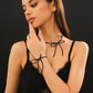 Exquisite Elegant Knotted Bowknot Clavicle Chain Necklace Women Goth Imitation Pearl Ball Choker Aesthetic Jewelry Accessories
