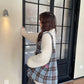 Y2K Korean Plaid Letter Embroidery Large Capacity Tote Bag For Women