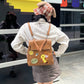 2025 Autumn New Arrivals Casual Cute Leather Cartoon Embroidery Backpack School Bag For Woman
