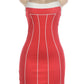 Contrast Color Patchwork Sling Dress Woman Summer Trend Low-Neck Backless Shape Waist Vacation Elegant Mini Bodycon
