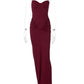 Women Burgundy Sexy Maxi Dress Elegant Spaghetti Strap Sleeveless Backless Ruched Bodycon Club Party Long Dresses