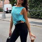 Hottie Chic Backless Tank Top Women Hottie Trend Slash Neck Ruched Stretch Simple Fashion Midnight Street Party Vest