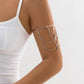 Vintage Multilayer Stick Tassel Pendant Upper Armband Cuff Open Bangles for Women Long Chain Arm Body Bracelet Jewelry