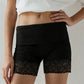 Chic Y2K Style Fold Over Waist Lace Trim Biker Shorts for Women Solid Color Soft Safety Shorts Casual Daily Loungewear