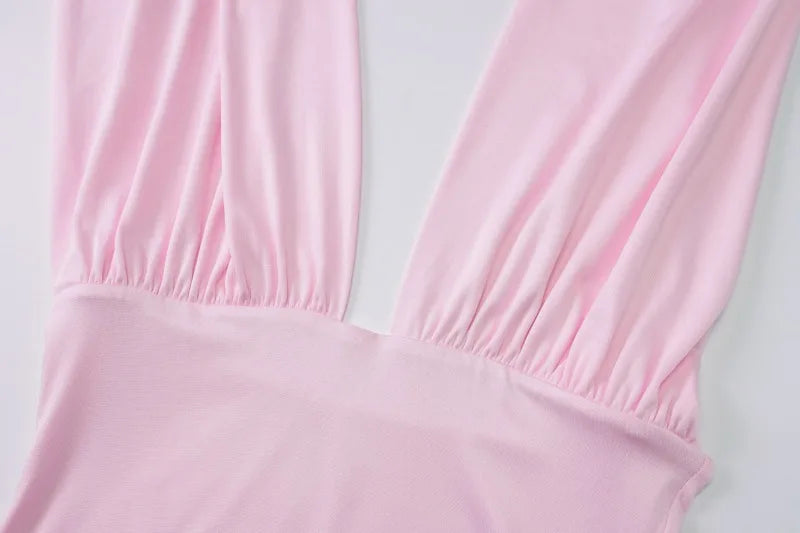 Light Blue Tie Up Deep V Neck Backless Crop Top Summer 2025 Woman Clothing Y2k Streetwear Sexy Tank Tops