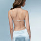 Backless Bead Patchwork Satin Dress Women Elegant Swing Collar Sleeveless Trend Fashion Classic Party Club Bodycon