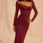 Elegant Sheer Long Sleeve Sexy Maxi Dress For Women Fashion Mesh Strapless Backless Club Party Sexy Long Dress 2024