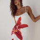 Floreal Print Long Dress For Women Gown Summer New Spaghetti Strap Sleeveless Backless Bodycon Sexy Midi Dress Elegant