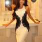 Backless Lace Patchwork Dress Woman Halter Sleeveless Midnight Birthday Prom Party Elegant Skinny Clubwear Vestidos