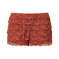 Womens Multi Layer Ruffle Lace Bloomers Elastic Waist Scalloped Lace Shorts Beach Holiday Daily Wear Cute Casual Bottoms