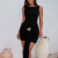 Sleeveless Draped Backless Short Dresses Black Luxury Cocktail Party Evening Dresses Elegant Woman Outfits