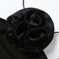 Sexy Black Clubbing Dress 3d Flower Applique Halter Mini Bodycon Dresses Night Out Outfits for Women Clothes
