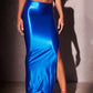 Satin Long Skirt Elegant High Waist Side Split Maxi Skirts Party Sexy Clothes for Women Summer