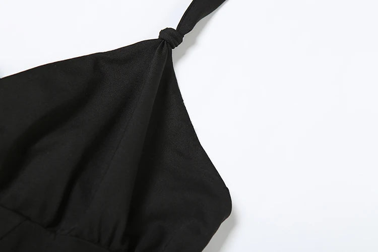 Tierred Ruffle Tassel Women Playsuits Sexy Hipster Halter V-neck Backless Rompers Music festivals Party Summer Romper