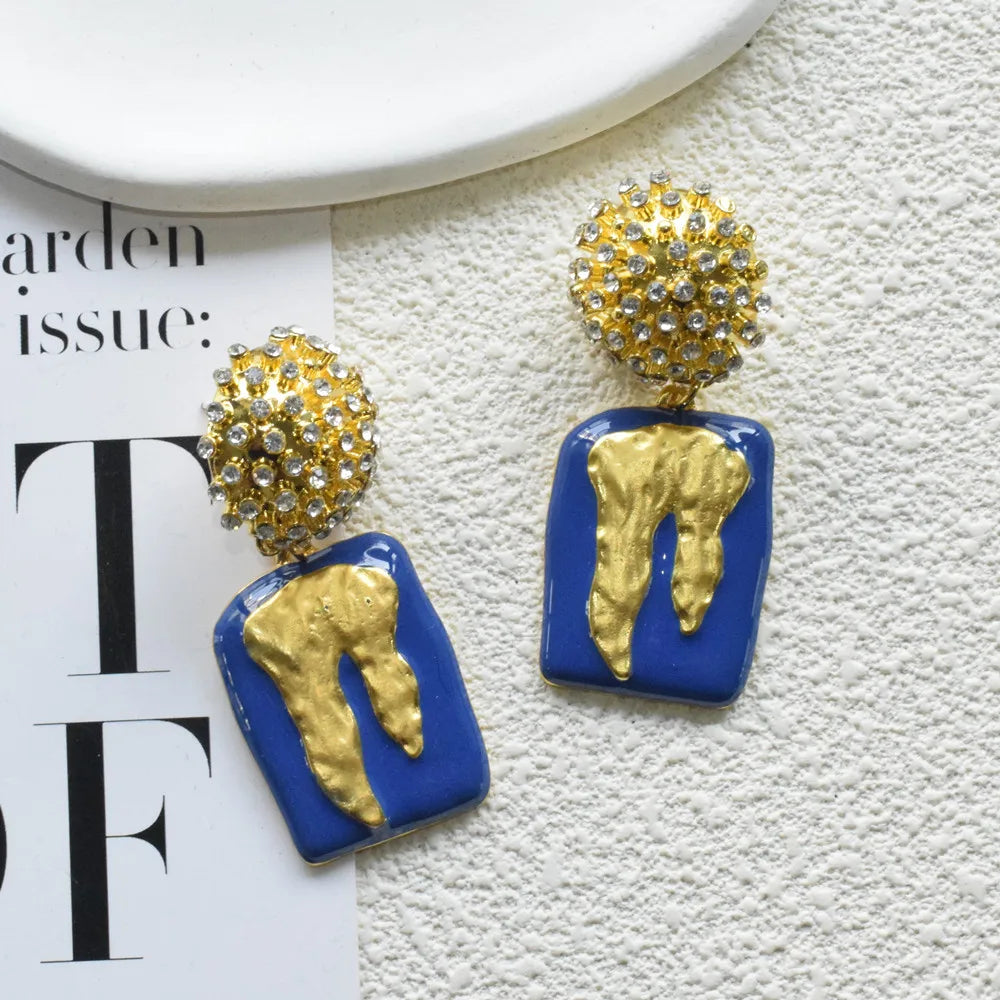 Baroque Style Vintage Resin Big Eyes Dangle Earrings For Women Jewelry New Arrival Fashion Exaggerated Lady Ears' Accessories