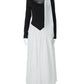 Patchwork Long Sleeve Sexy Maxi Dress Women Fashion Autumn Winter Contrast Color O Neck Pleated Club Party Long Dresses