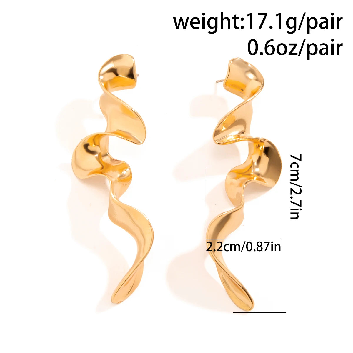 Vintage Irregular Geometric Long Wave Pendant Drop Earrings Women Fashion Statement Goth Piercing Earrings Jewelry Accessories