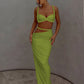 Ruched Y2K Sexy 2 Piece Set Women Plait Camisole+Hollow Skirts Bandage Vacation Beach Party Trend Skinny Clubwear
