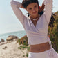 Women's Fashion Cross Wrap Tops Tee Casual V Neck Long Sleeve Solid Color Shirt Slim Fit Crop Blouse Spring Fall Clothes
