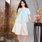 Women's Lace Embroidered Square Neck Blouse, Puff Sleeve Ruffle Neck Casual Loose Top