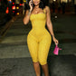 High Street  Skinny Backless Polka Dot Print Playsuit Woman Summer Trend Bandage Halter Peach Hip Hottie Fashion Rompers