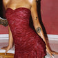 Lace Off-shoulder Backless Sexy Mini Dress For Women Fashion Strapless Sleeveless Ruffled Bodycon Club Dress Elegant
