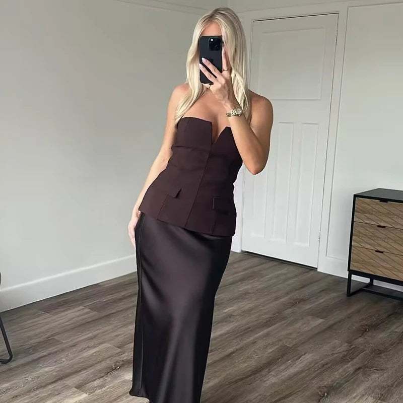 Off Shoulder Tube Top Women Sexy Strapless Crop Top Woman Fashion Backless Short Tops for Women Spring Bustier Vest Top