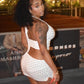 Polka Dot Print 2 Piece Set Women Sexy Halter Low-Neck Backless Tank Top+Split Peach Hip Skirt Hottie Street Clubwear
