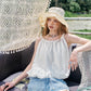 2025 Summer New Arrivals Lace Beige Big Brimmed Hat For Women