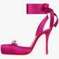 2026 Women's New Summer Square Satin High Heel Sandals with Ankle Strap, Fashionable Party and Banquet Ballet High Heels