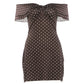 Sexy  Fashion Polka Dot Print Dress Women Slash Neck Ruched Patchwork Sleeveless Summer Street Party Chic Mini Bodycon