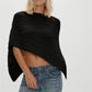 Women Asymmetrical Knit Poncho Cable Knitted Wrap Shawl Sweater Crochet Y2K Fall Cape Tops Vacation Beachwear