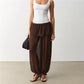 Women Y2K Layered Ruffle Skirt Waist Chiffon Pants Sheer Loose Harem Trousers Drawstring Hem Beach Cover Up Pants