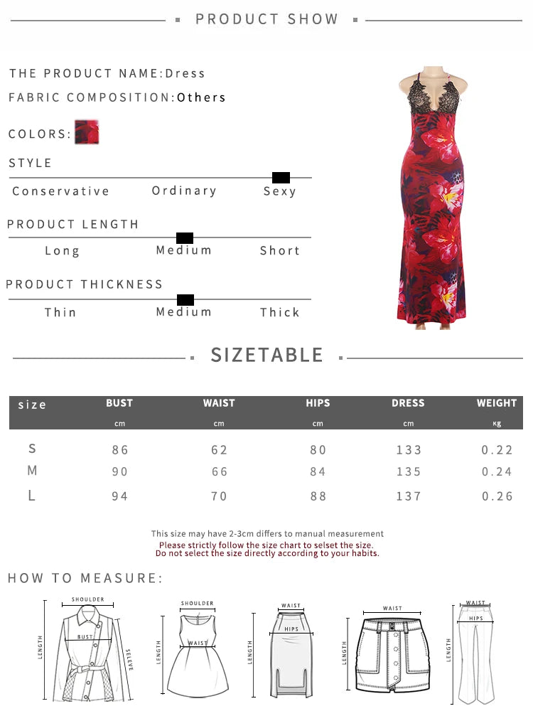 Lace Patchwork Sling Dress Woman Flower Print Low-Neck Cross Bandage Backless Summer Street Sexy Fashion Long Bodycon