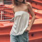 Women Solid Tube Tops Summer Eyelash Lace Trim Backless Off-Shoulder Bandeau Backless Tank Shirts Y2K Streetwear