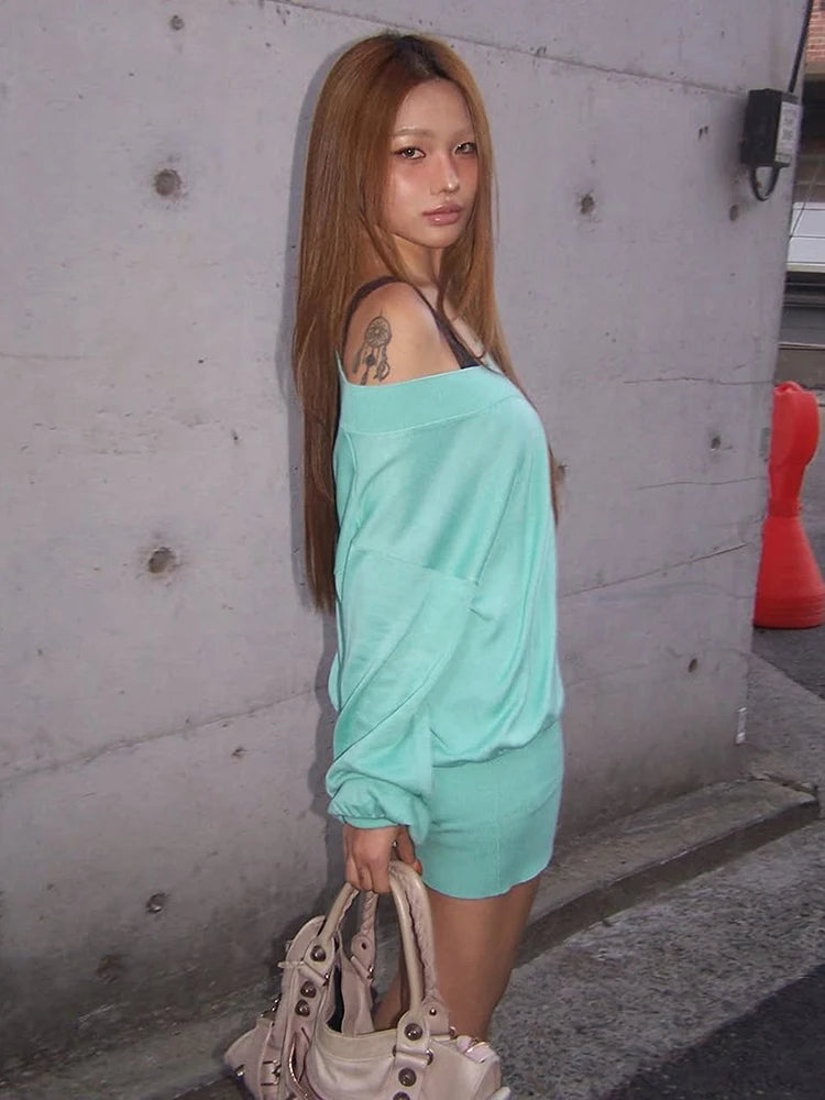 v-Neck Dress Women Full Sleeve Solid Casuals Comfortable Autumn Fashion Classic Simple Street Elasticity Mini Bodycon